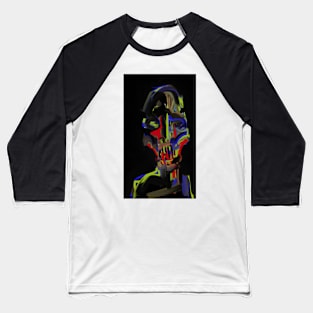 Coloured Me Bad - Hand Drawn Digital Print Baseball T-Shirt